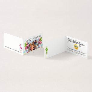 Vrolijk Kerstfeest Flamingo Familiefoto Kaart