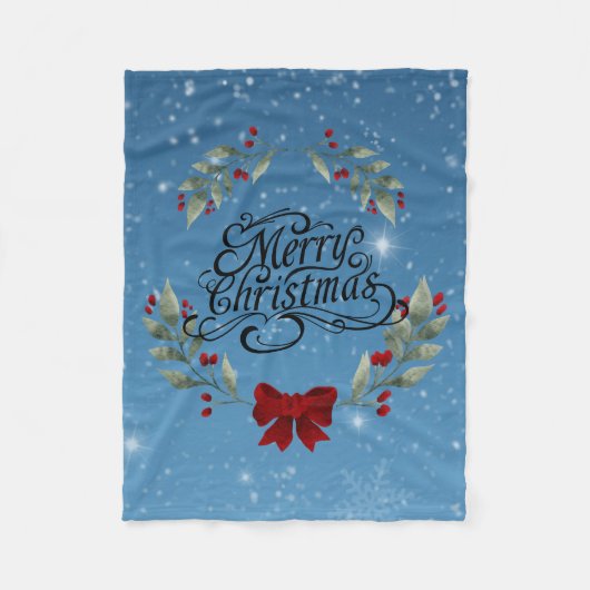 Vrolijk kerstfeest fleece deken (Voorkant)