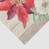 Vrolijk kerstfeest Floral Wreatscript Typografie Tissuepapier (Detail)