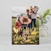 Vrolijk kerstfeest folie feestdagenkaart (Staand Voorkant)