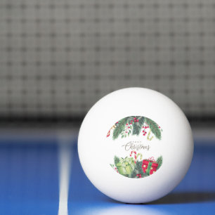 Vrolijk Kerstfeest Foto Bild Tamplate Santa Snow Pingpongballen