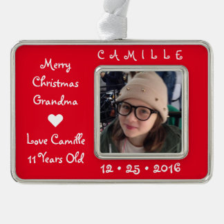VROLIJK KERSTFEEST ♥︎ FOTO HERINNERINGEN ♥︎ CADEAU VERZILVERD KADER ORNAMENT