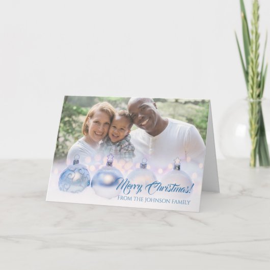 Vrolijk kerstfeest Foto met Baubles Kaart (Voorkant)