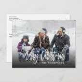 Vrolijk kerstfeest Foto met handschrift Briefkaart (Voorkant / Achterkant)