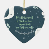 Vrolijk kerstfeest Foto's sneeuw, pastel, hart Keramisch Ornament (Achterkant)
