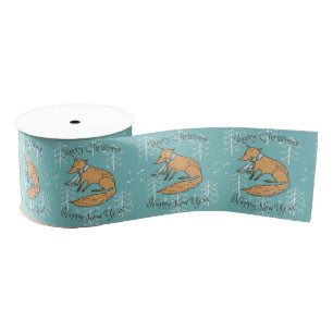 Vrolijk kerstfeest Fox Cozy Grosgrain Lint