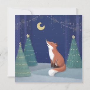 Vrolijk kerstfeest: Fox Illustration Art Kaart
