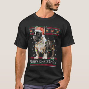 Vrolijk Kerstfeest Franse Bulldog Lelijke trui T-shirt