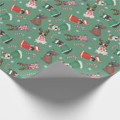Vrolijk Kerstfeest Franse Bulldogs Cadeaupapier (Hoek)