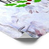 Vrolijk kerstfeest, Frosty Birch Trees winterscène Poster (Hoek)