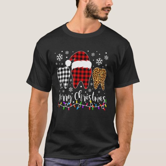 Vrolijk kerstfeest Funny Dental Kerstmis T-shirt (Voorkant)