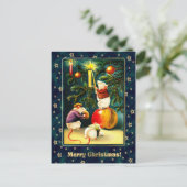 Vrolijk kerstfeest.  Funny Mice Briefkaart (Staand voorkant)