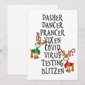Vrolijk kerstfeest Funny Reindeer Names 2021 Feestdagenkaart (Voorkant / Achterkant)