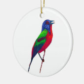 Vrolijk kerstfeest ~gebilderd Bunting~ keramisch s Keramisch Ornament (Links)