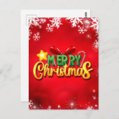 Vrolijk Kerstfeest Gelukkig Kerstmis Rood Groen Va Briefkaart (Voorkant / Achterkant)