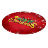 Vrolijk Kerstfeest Gelukkig Kerstmis Rood Groen Va Snijplank (Hoek)