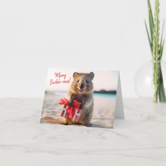 Vrolijk Kerstfeest Gelukkig Lachend Quokka Selfie Kaart