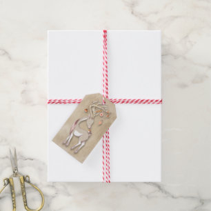 Vrolijk kerstfeest, gelukkig nieuwjaar, Label met Cadeaulabel