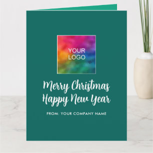 Vrolijk Kerstfeest Gelukkig Nieuwjaar Logo Typogra Kaart