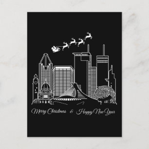 Vrolijk Kerstfeest Gelukkig Nieuwjaar Montreal Can Briefkaart