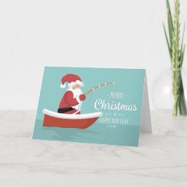 Vrolijk kerstfeest, gelukkig nieuwjaar - Santa Vis Kaart