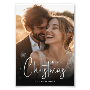 Vrolijk Kerstfeest Gelukkig Paar Custom Photo Prin Foto Afdruk