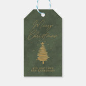 Vrolijk kerstfeest ・ Gepersonaliseerde Groene Velv Cadeaulabel (Voorkant)