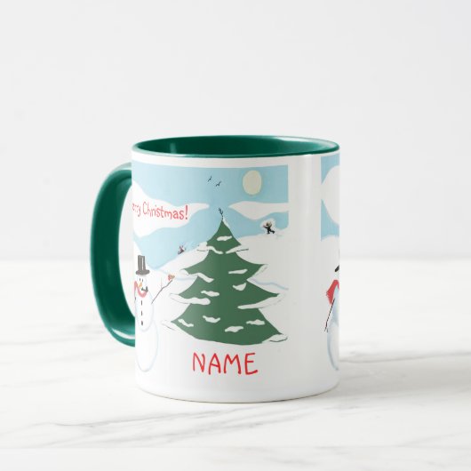 Vrolijk Kerstfeest- gepersonaliseerde mok (Voorkant links)