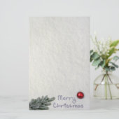 Vrolijk kerstfeest geschreven in de sneeuw briefpapier (Staand voorkant)