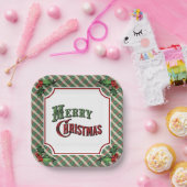 Vrolijk kerstfeest gespeeld met Holly Papieren Bordje (Feest)