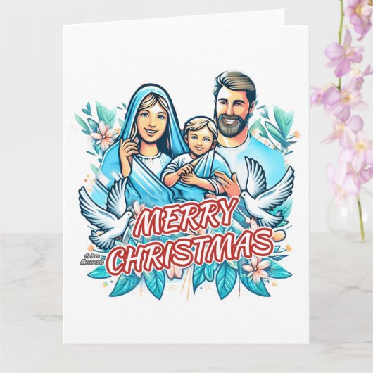 Vrolijk kerstfeest gevouwen kaart (Orchidee)