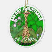 Vrolijk kerstfeest Giraffe Keramisch Ornament (Links)
