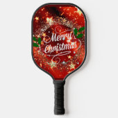Vrolijk kerstfeest, glans en glans, pickleball paddle (Voorkant)