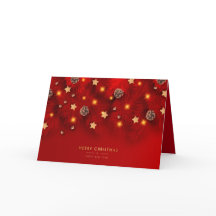 Vrolijk Kerstfeest Glanzend Licht Pine Cone Rood N