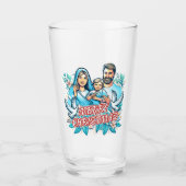 Vrolijk kerstfeest glas (Voorkant)