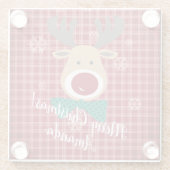 Vrolijk kerstfeest! glazen onderzetter (Achterkant)