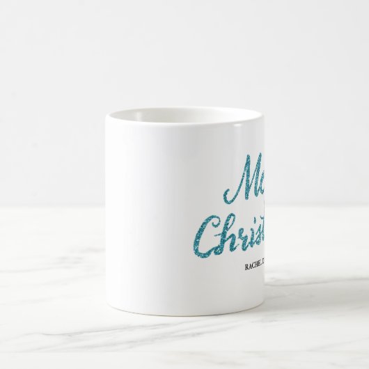 Vrolijk Kerstfeest glitter borstel script mok (Center)