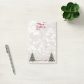 Vrolijk kerstfeest, Glittery Bokeh, Pine Trees Post-it® Notes (Kantoor)