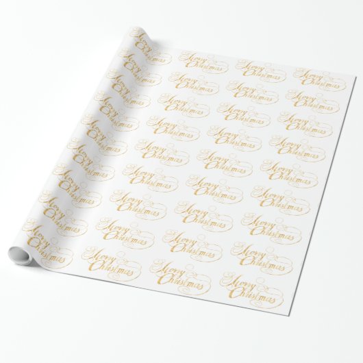 Vrolijk kerstfeest (GOLD) Cadeaupapier (Uitgerold)
