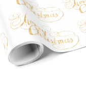Vrolijk kerstfeest (GOLD) Cadeaupapier (Rol Hoek)