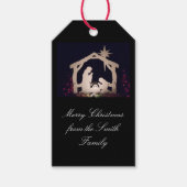 Vrolijk kerstfeest Gold Nativiteit Gift Labels Cadeaulabel (Voorkant)