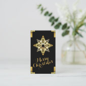 Vrolijk kerstfeest Gold Stars Gift Label (Staand voorkant)