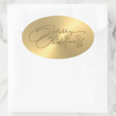 Vrolijk kerstfeest Gold Sticker in reliëf (Tas)