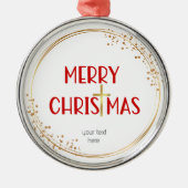 Vrolijk Kerstfeest Golden Cross Ornament Red Keeps (Voorkant)