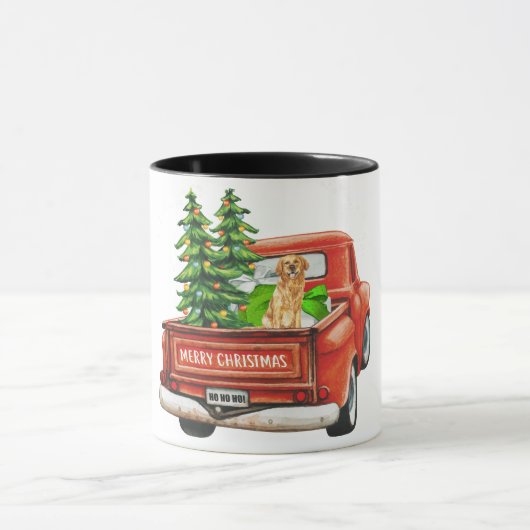 Vrolijk kerstfeest Golden Retriever Mok (Midden)