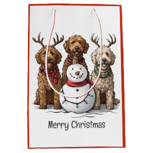 Vrolijk Kerstfeest Goldendoodle Honden Medium Cadeauzakje