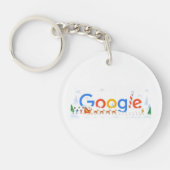 Vrolijk kerstfeest Google Acrylische Sleutelhanger (Voorkant)