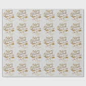 Vrolijk kerstfeest - Goud en Wit Cadeaupapier (Vlak)