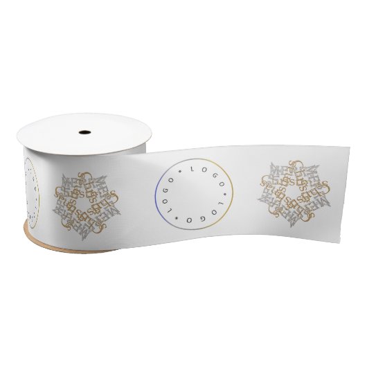 Vrolijk Kerstfeest Goud & Zilveren Ster & Rond Log Lint (Spoel)