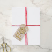 Vrolijk Kerstfeest Gouden Glitter Snowflake Cadeaulabel (Met Touw)